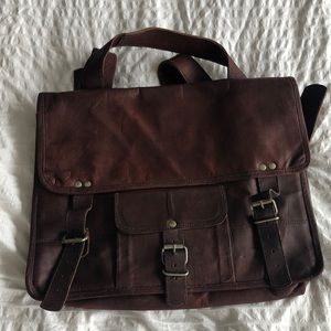 Leather handmade book bag